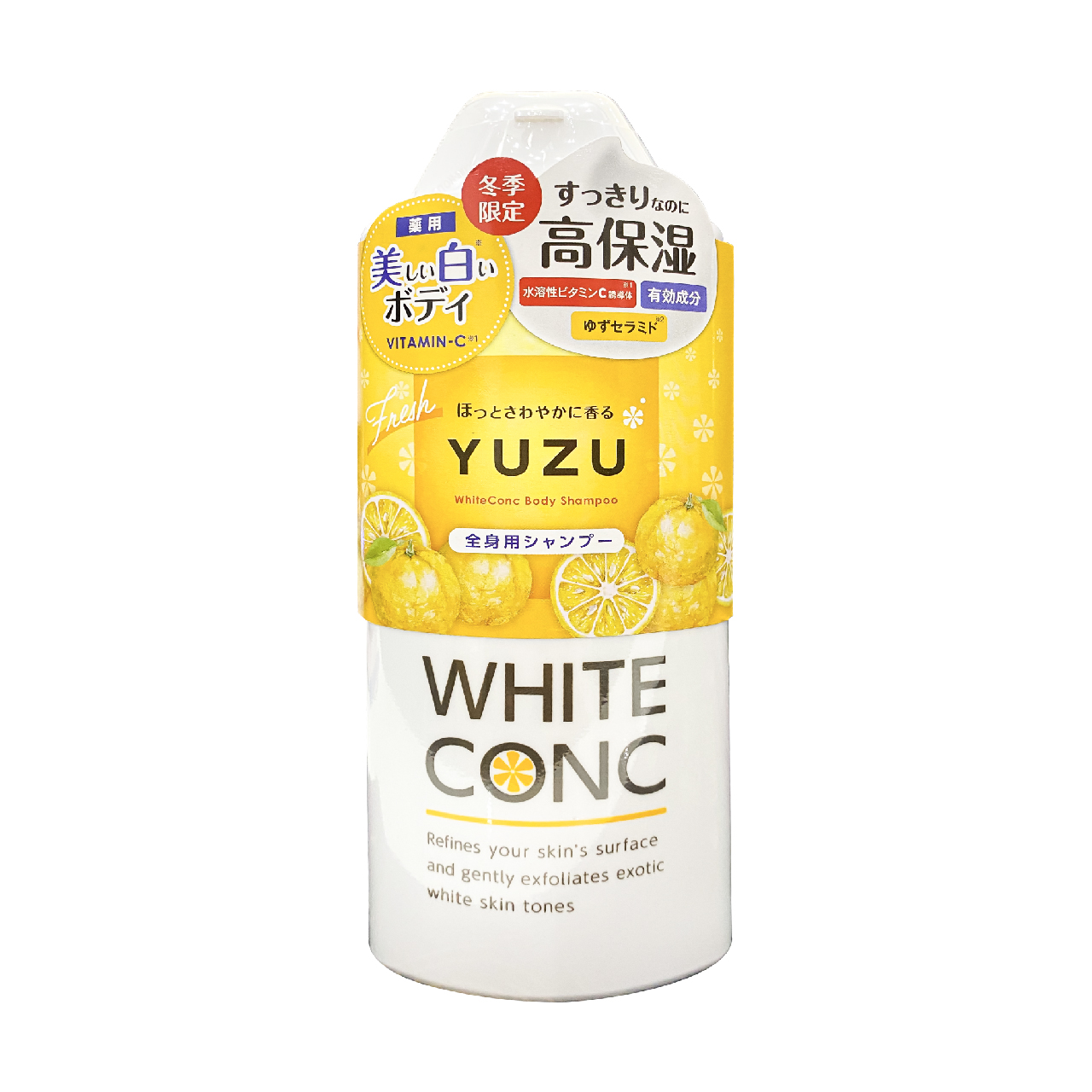 Sữa Tắm Cấp Ẩm Dưỡng Trắng Mịn Da White Conc Yuzu C3 White Conc Body Shampoo C3 Yuzu (340ml)